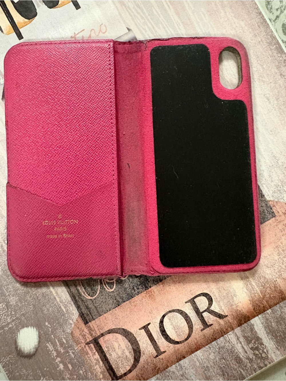 Louis Vuitton Brown Monogram Canvas Phone Case with Pink Trim - Picture 5 of 8